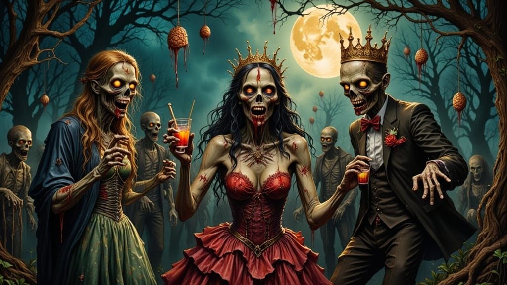 Surreal Zombie Graveyard Prom Night Dance