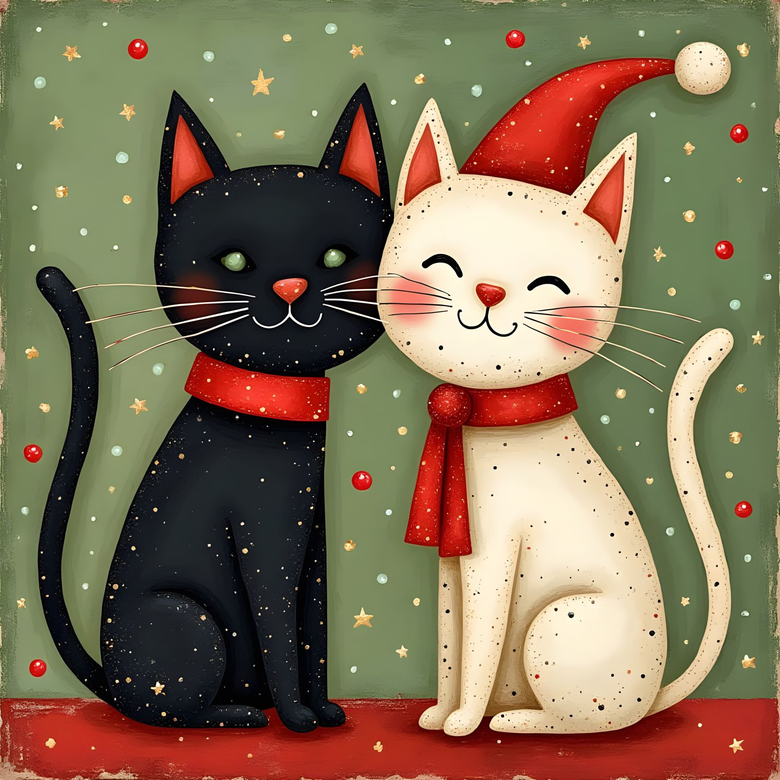 Vintage Cat Holiday Card