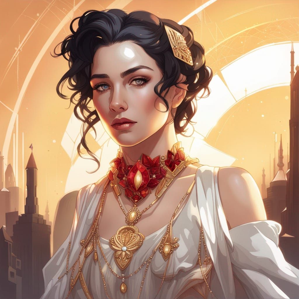 Crystalline Woman Portrait in Hyperrealistic Style