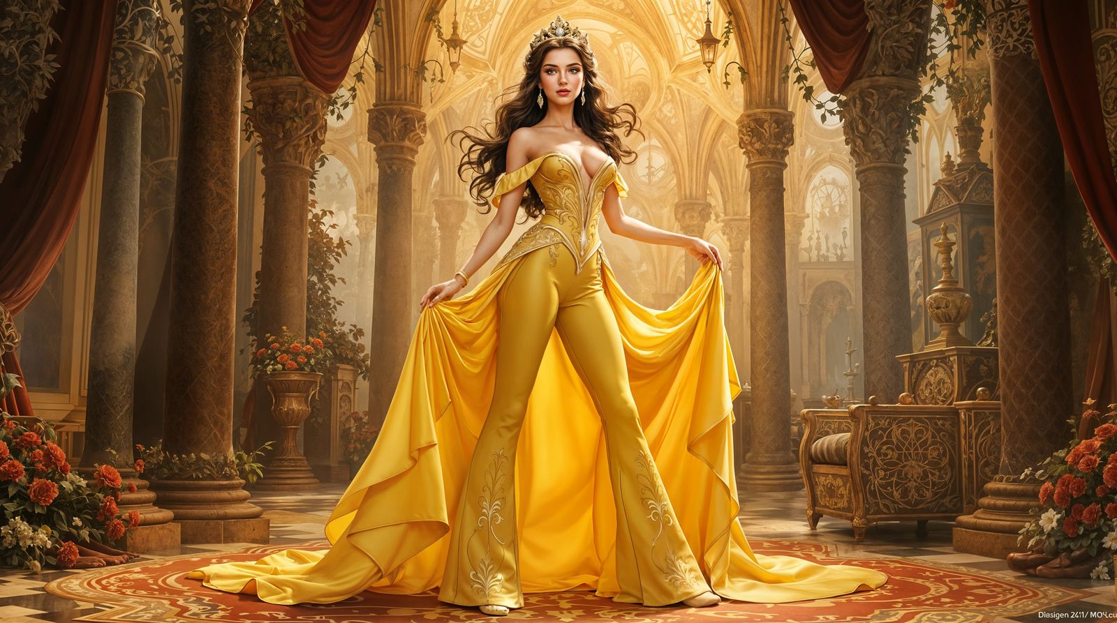 Belle in Retro Bell Bottoms