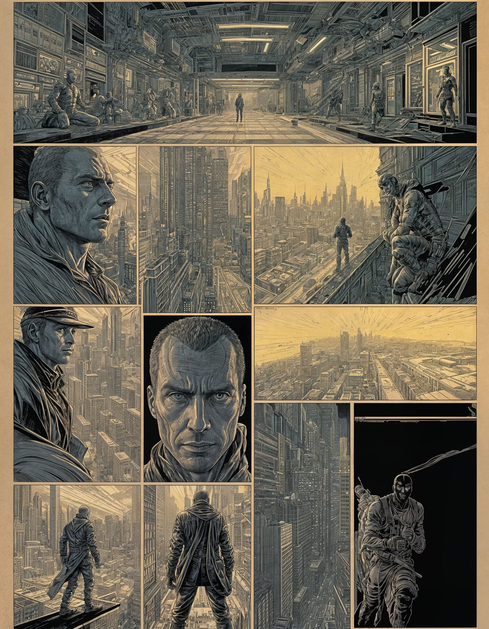 Cyberpunk Runner in Comics Style