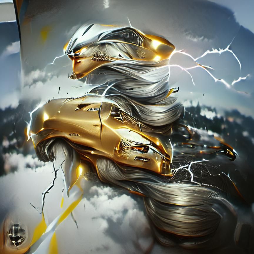Abstract Gold and Silver Metallic Swirl