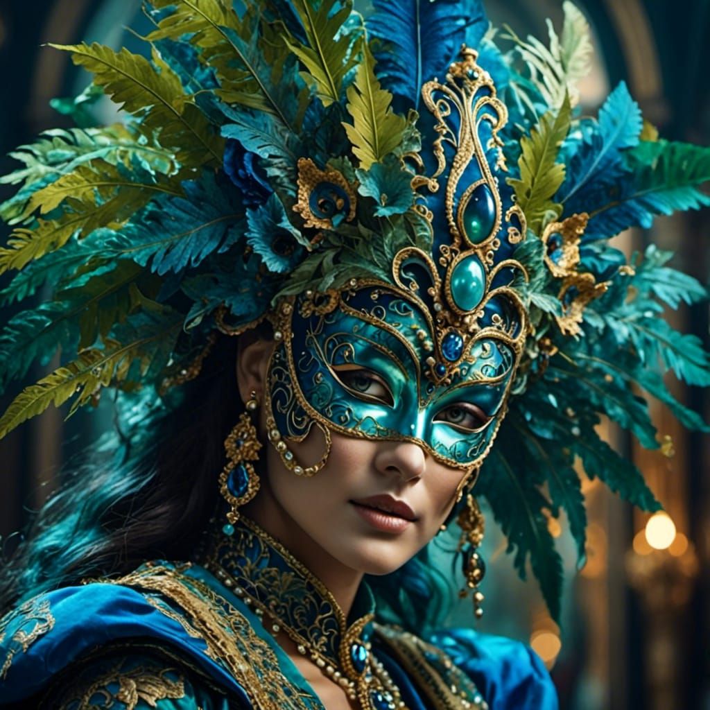 <lora:Venetian Mask GO-888:1.0> Beautiful woman with Venetia...