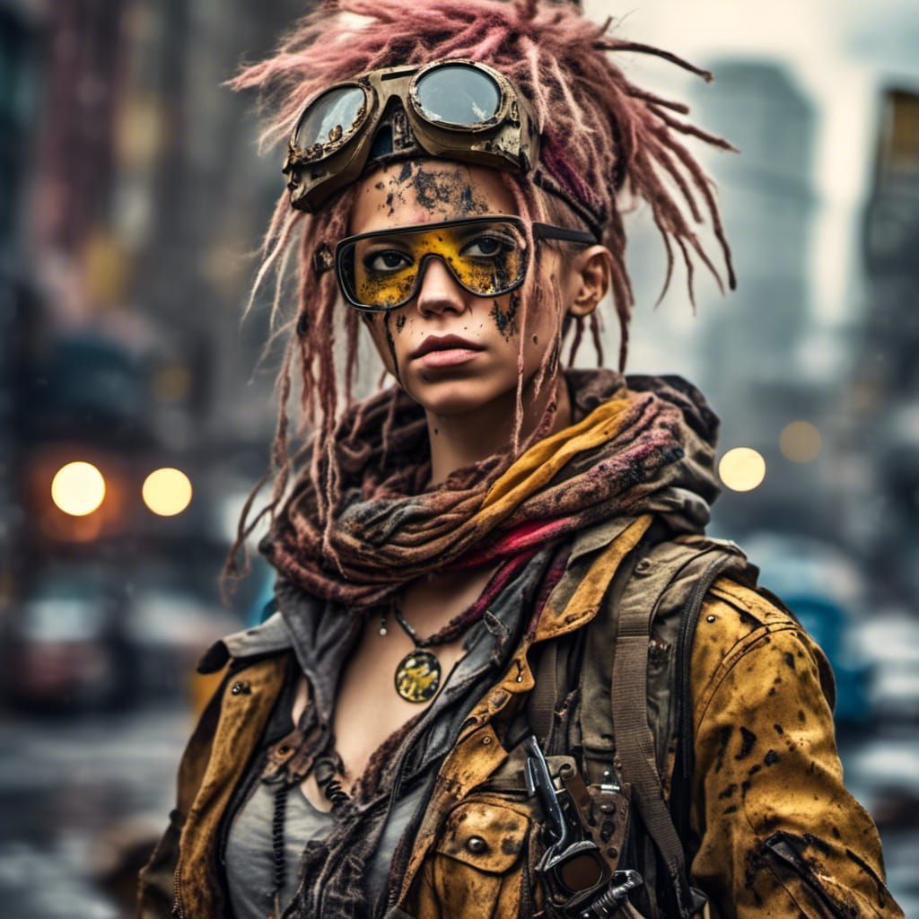 Tank Girl: Post-Apocalyptic Warrior in Steampunk Style
