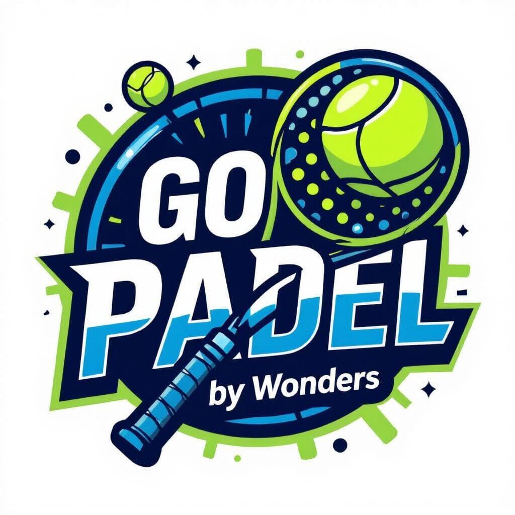 Go Padel by Wonders Logo: Dynamic Racket & Ball Design