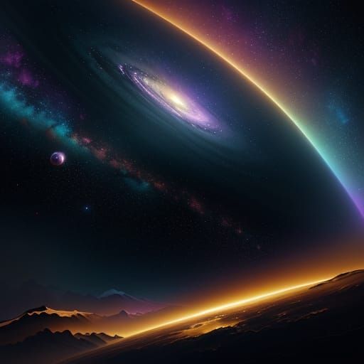 Cosmic Cruiser in Golden Hues