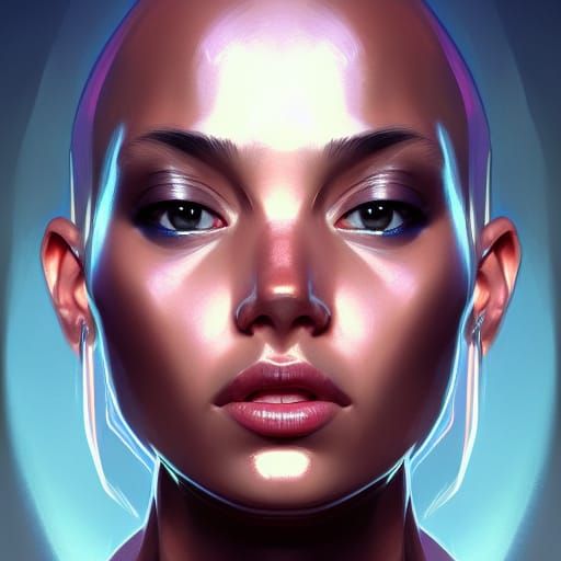 Anime Portrait with Dynamic Lighting and Shiny Textures