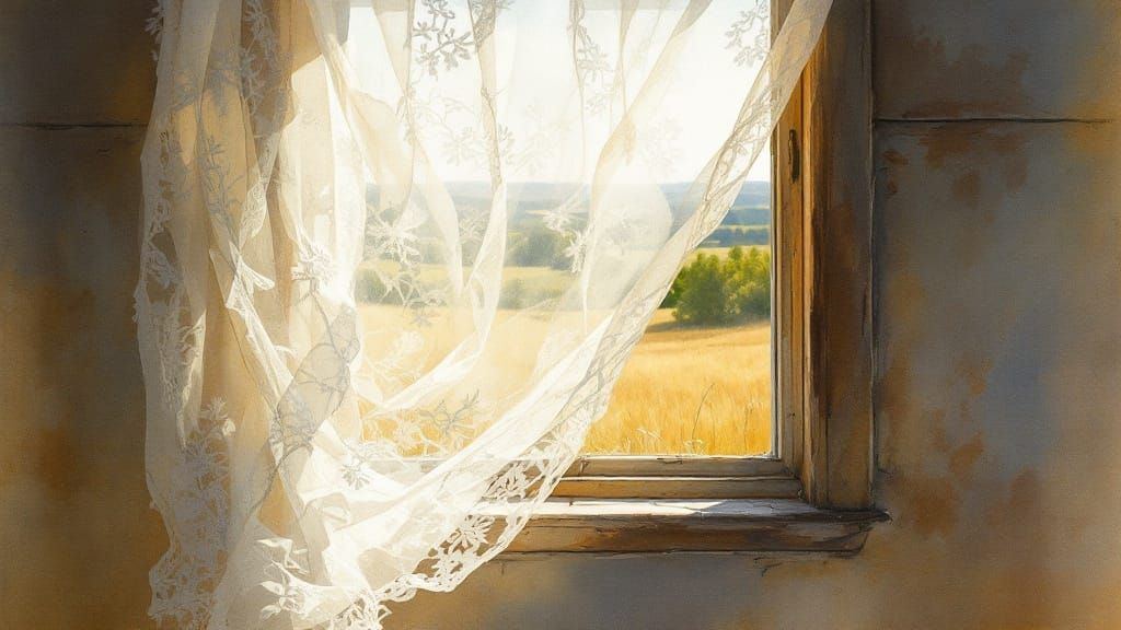 Tranquil Moment in a Weathered Farmhouse