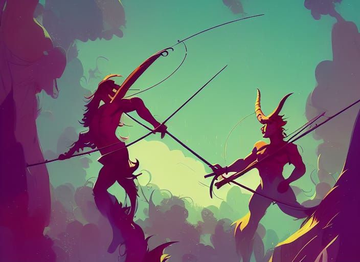Centaur Archer Digital Illustration in Composite Style