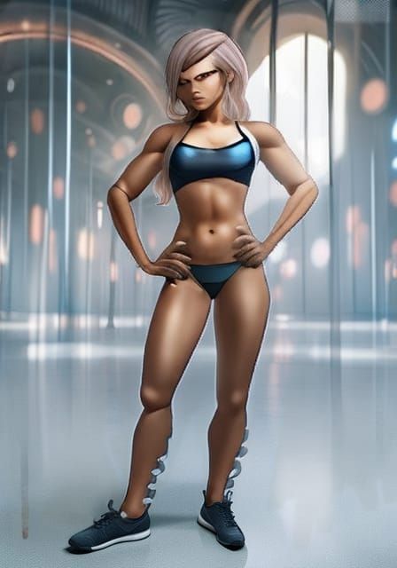 Anime Bodybuilder Neo Acacia in Galaxy