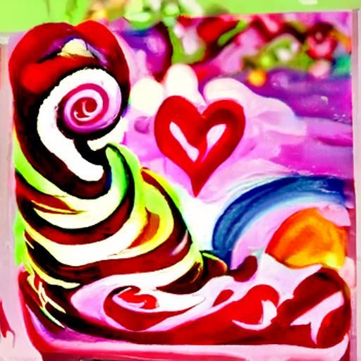 Vibrant Candyland Wonderland Gouache Painting