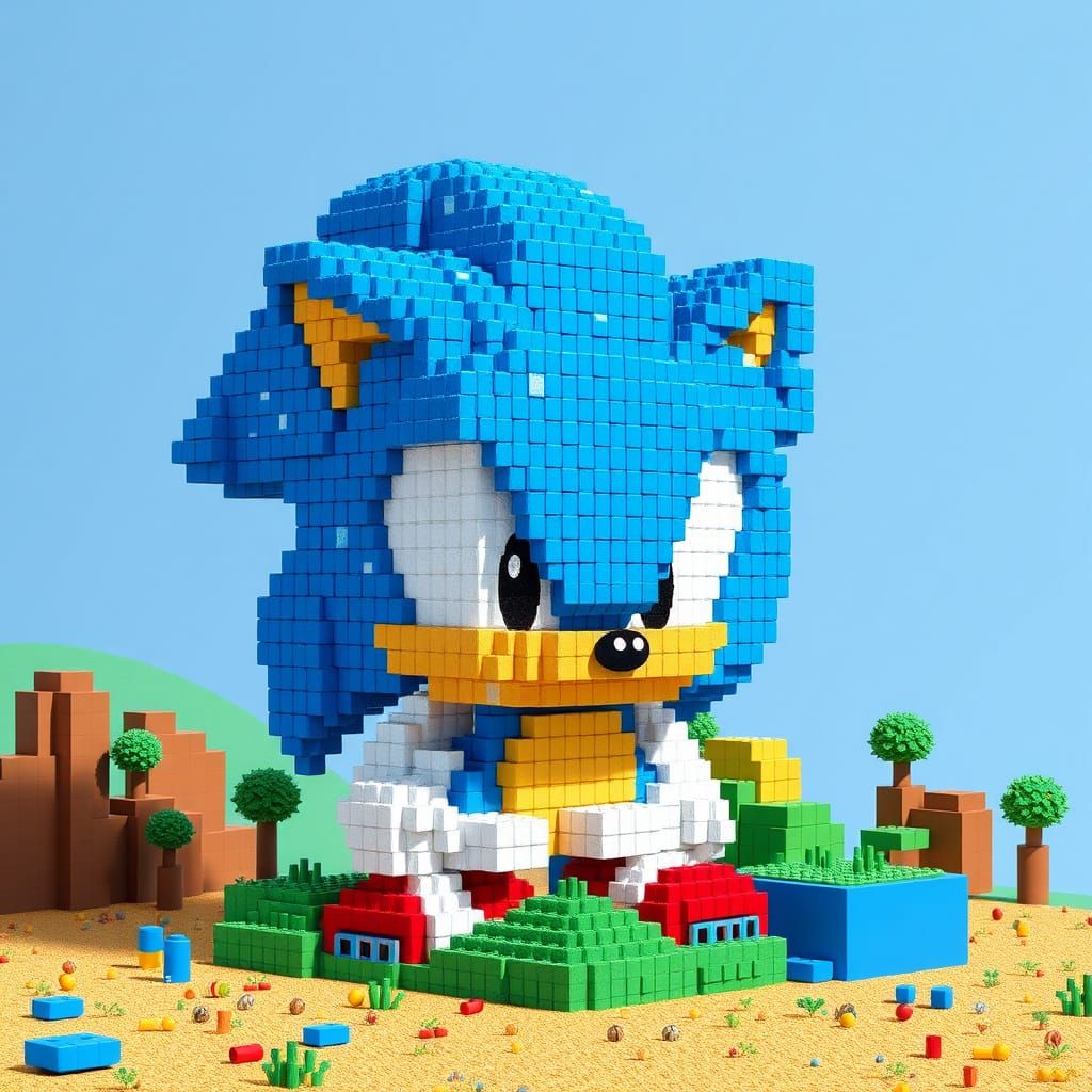 Sonic the Hedgehog in Geometric Cubic Form