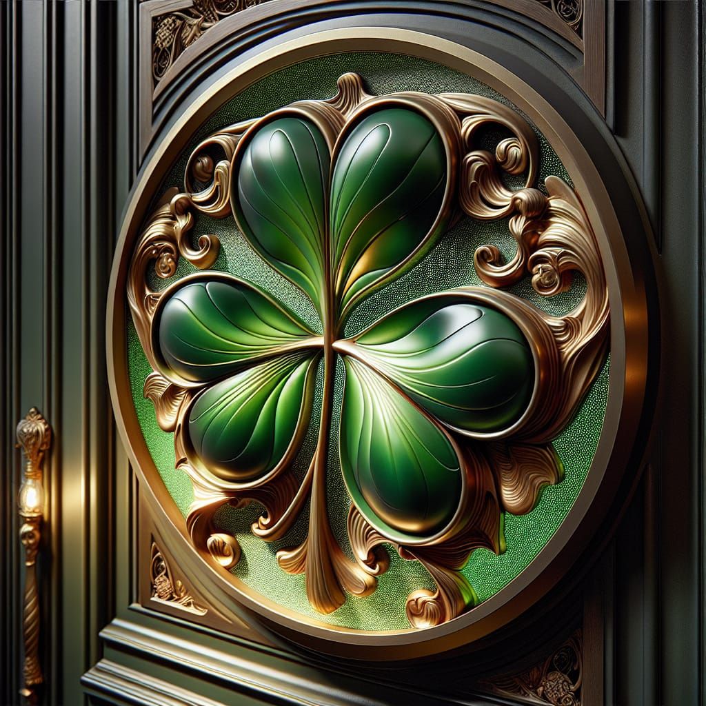 Art Nouveau Clover Ornament for Luxurious Residence