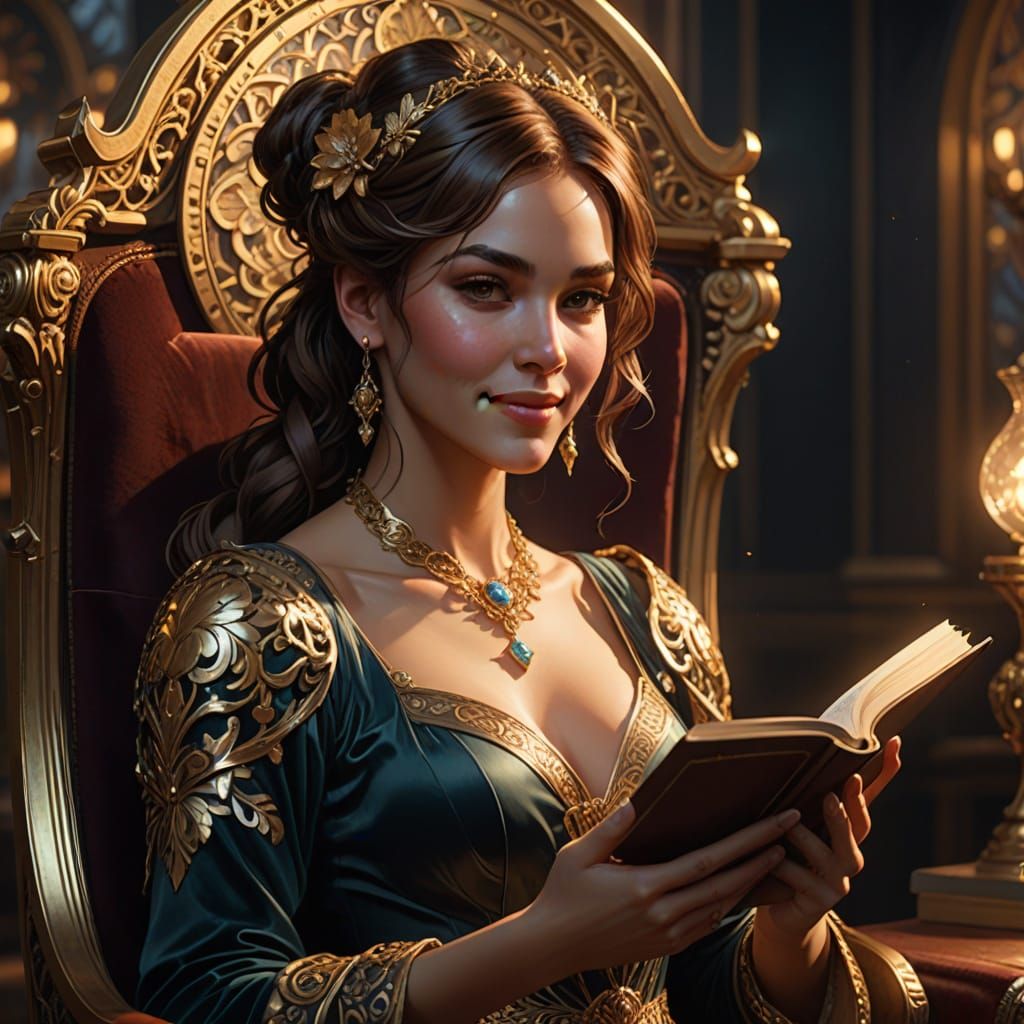 Elegant Art Nouveau Portrait of a Young Woman