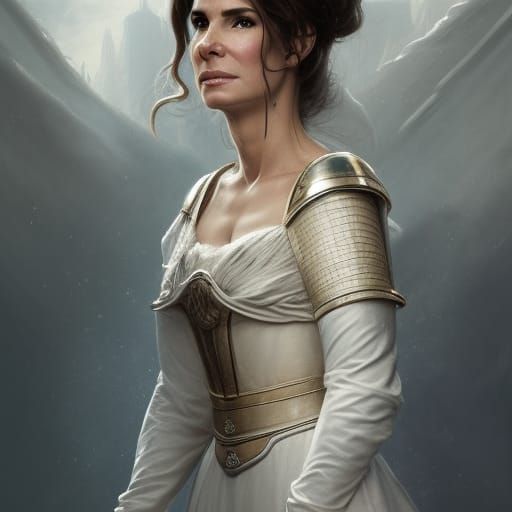 Medieval Queen Portrait in Art Nouveau Style