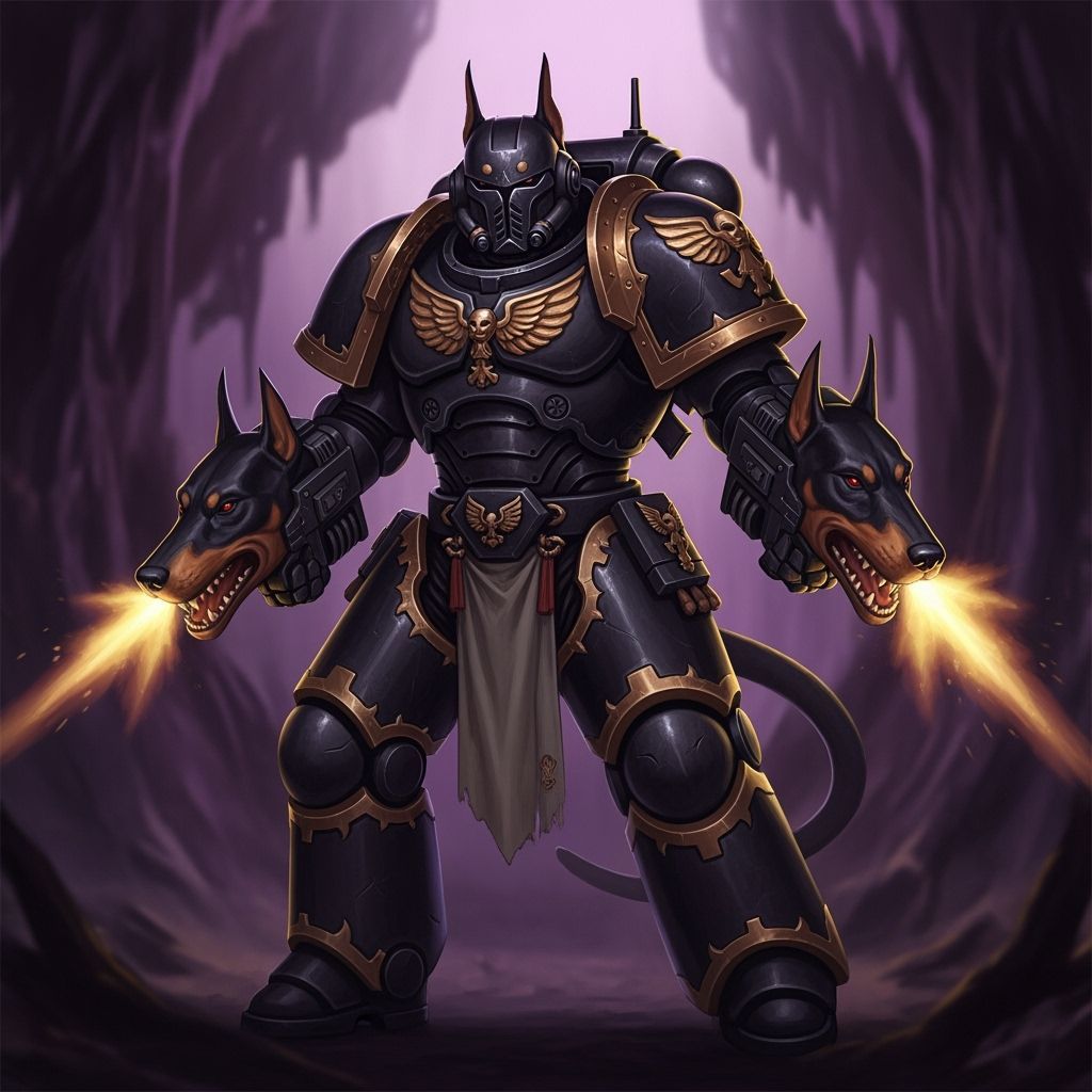High-Tech Soldier with Doberman Cannons and Tail