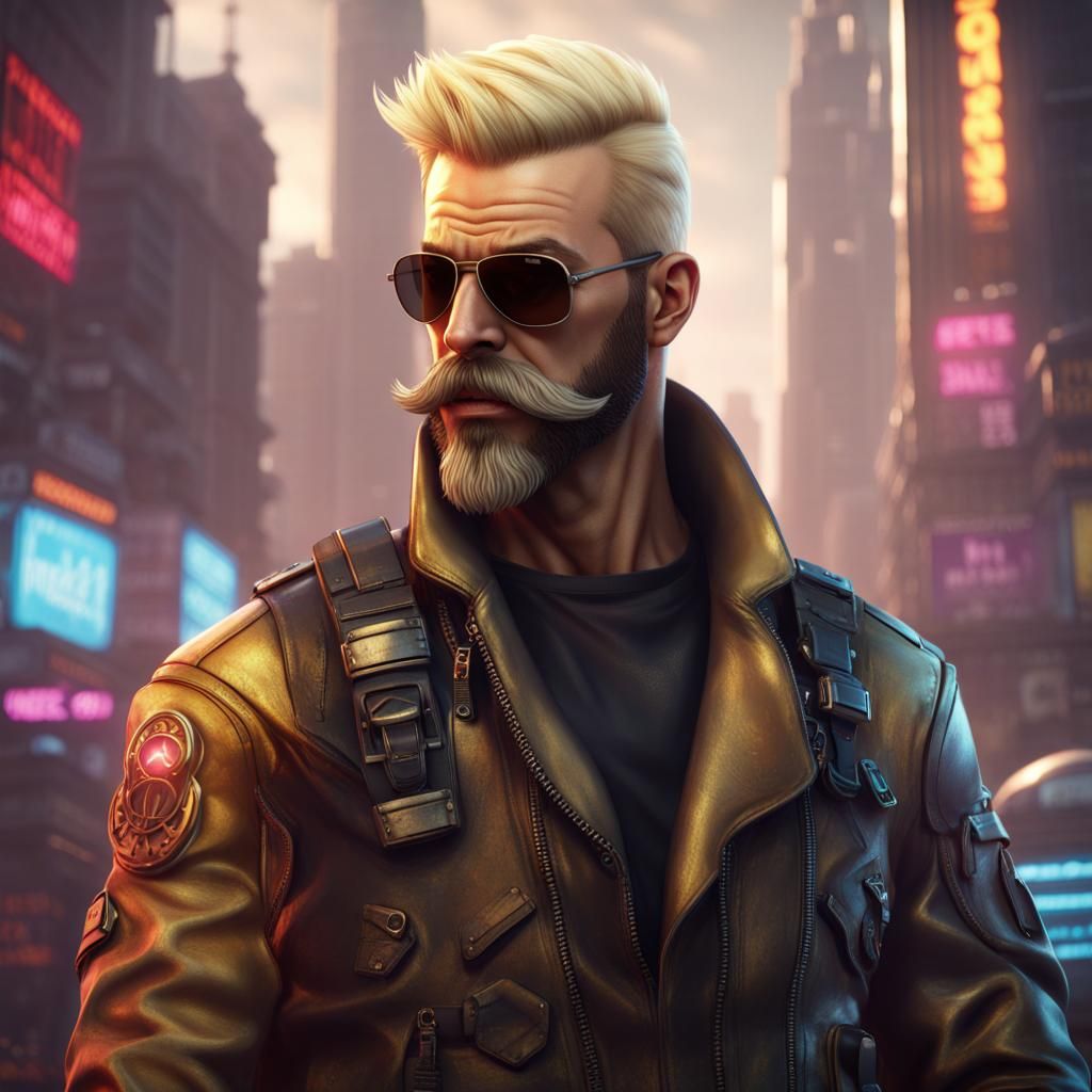Rock 'n Roll Cyberpunk Character Portrait
