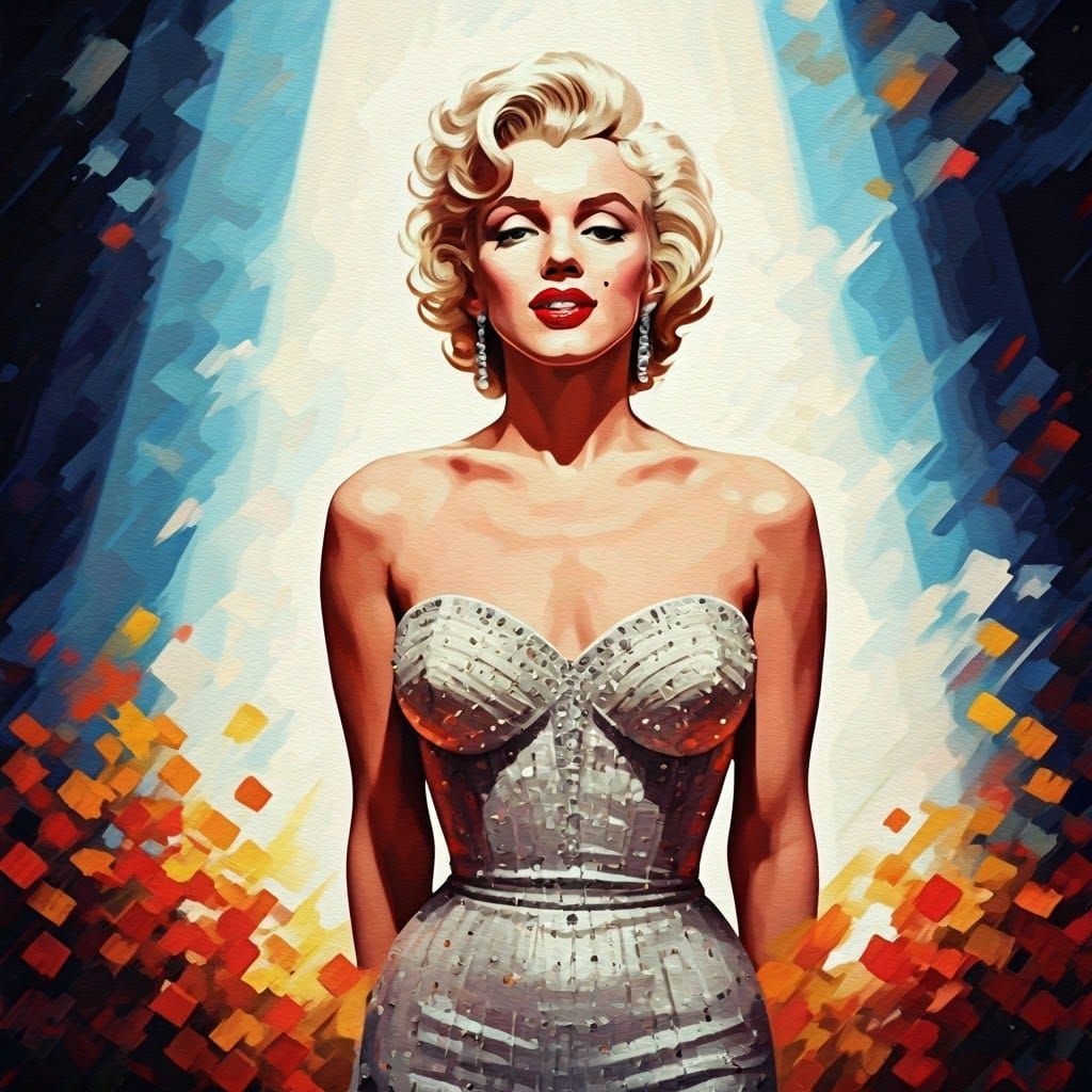 Marilyn Monroe in Ethereal Evening Gown, Radiant Under Soft ...