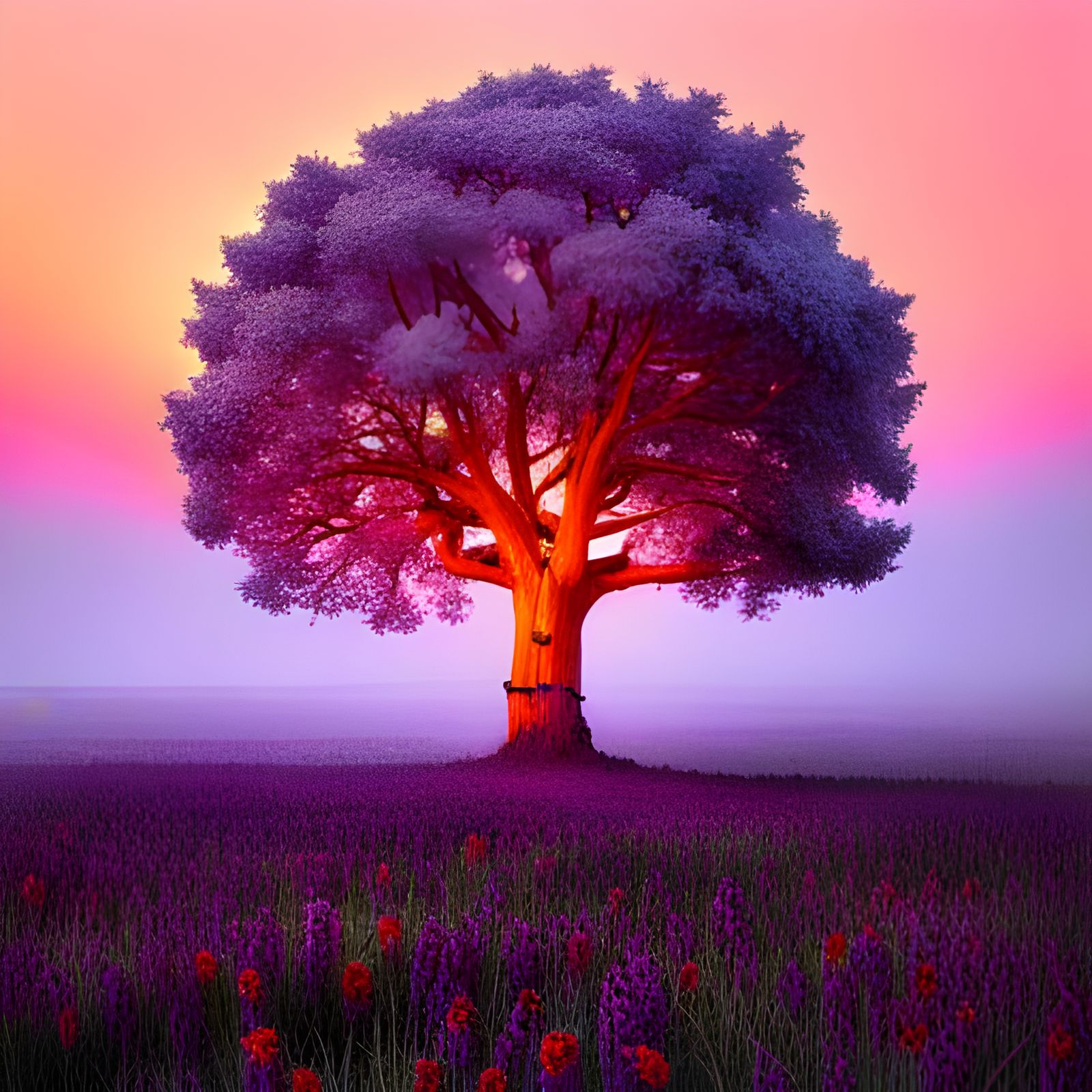 Balloon Tree: Surreal Digital Art with Gothic Influences