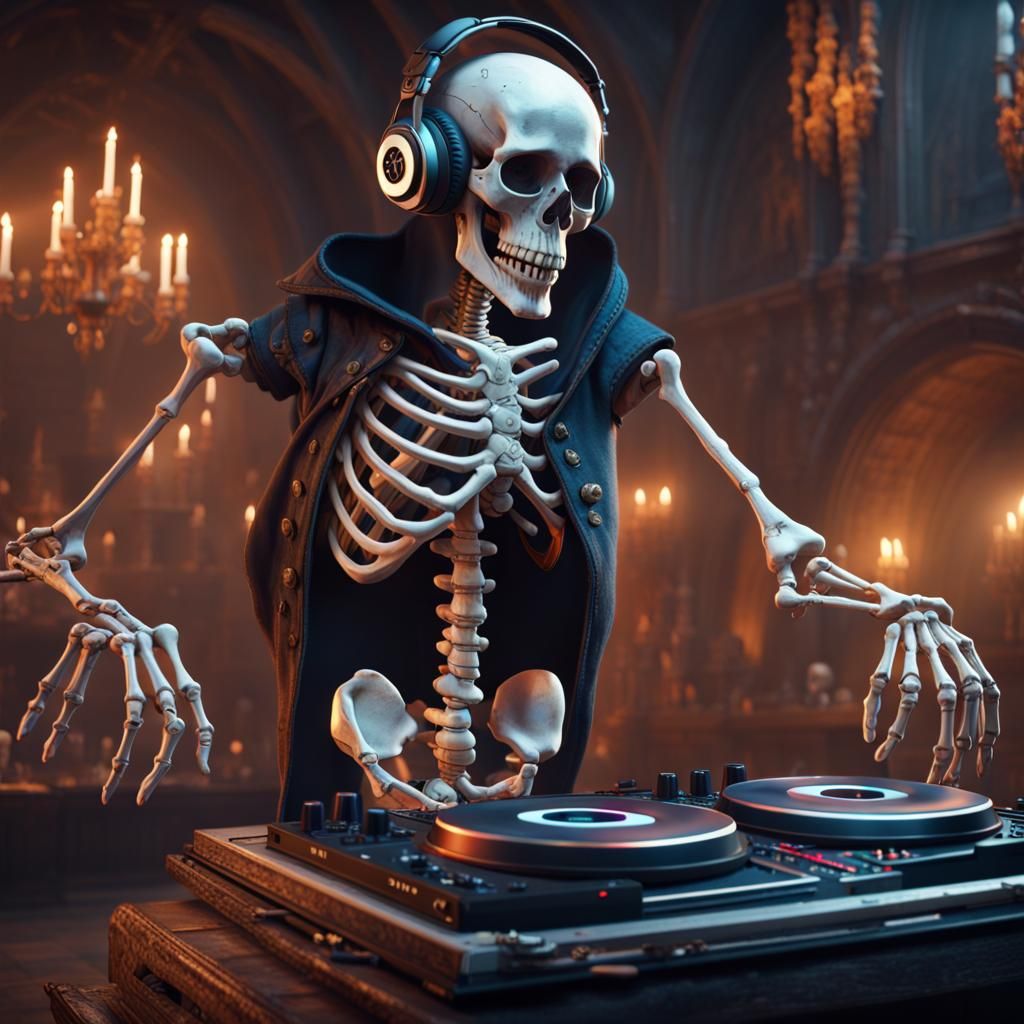 Medieval Skeleton DJ Fantasy Concept Art