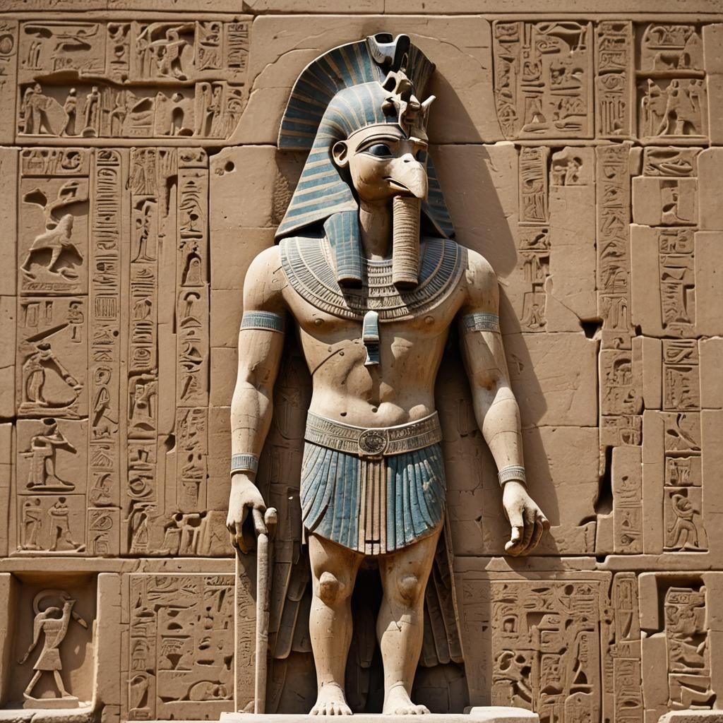 Horus Statue Holding Dendera Light Source