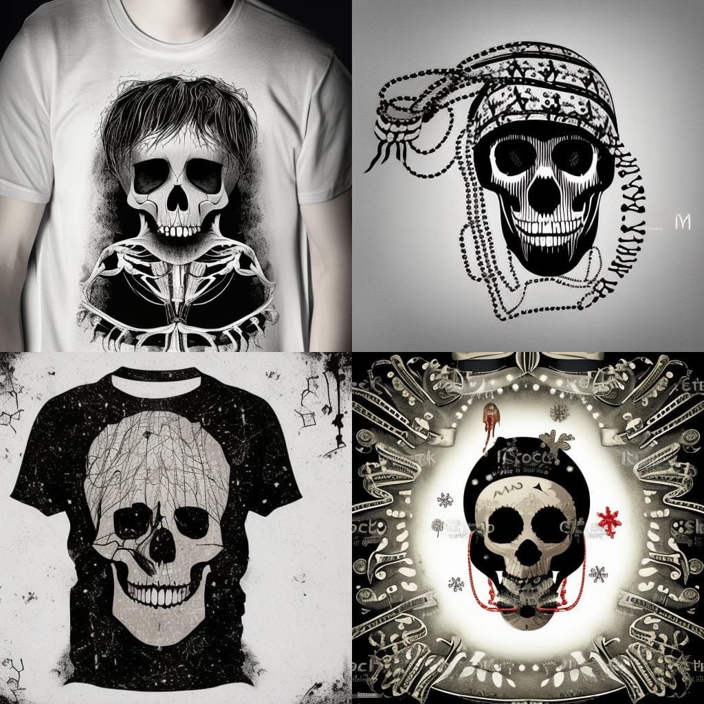 Skeleton Head Christmas T-Shirt Design
