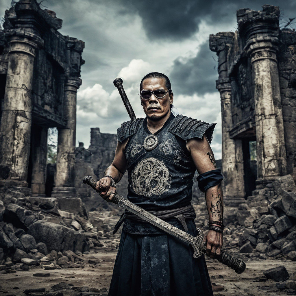 Ancient Filipino Warrior in Battle Regalia