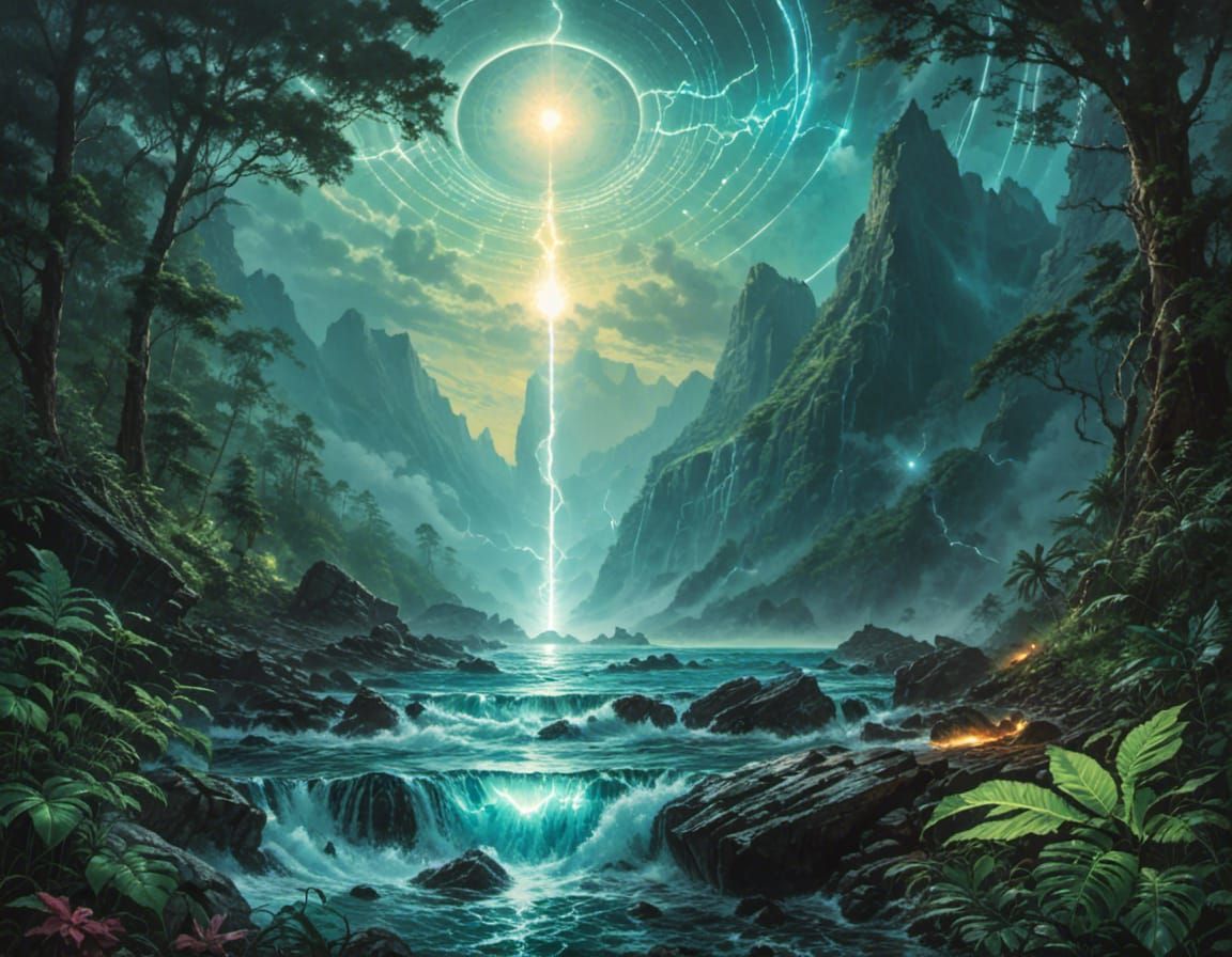 Ethereal Radiophonic Oceanscape with Shimmering Light