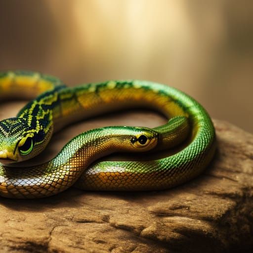 Adorable Chibi Snake in Photorealistic Style