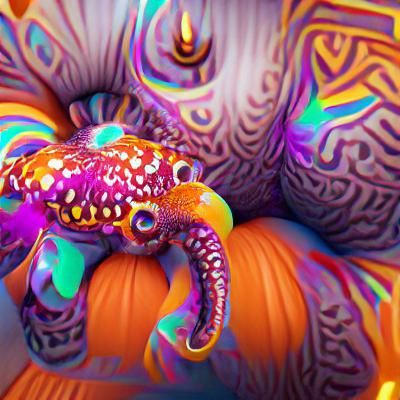 Psychedelic Octopus Pumpkin Monster in Unreal Engine