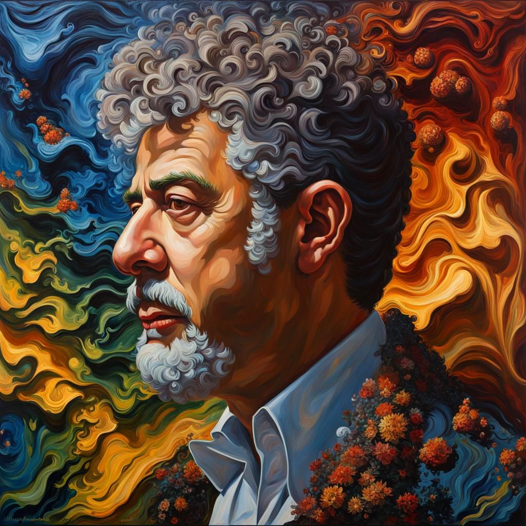 Impasto Mandelbrot Fractal as Photorealistic Painting