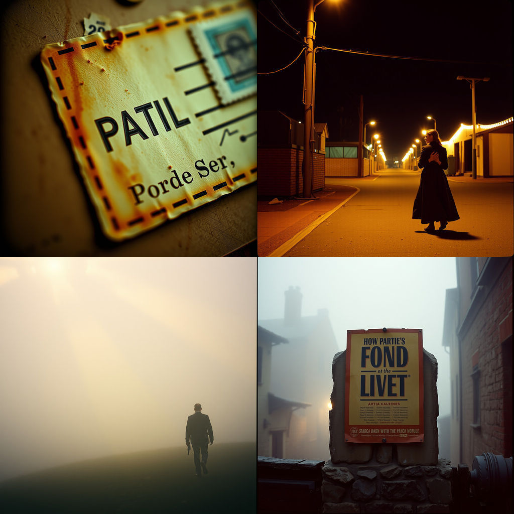 Dramatic Typographic Postal Art in Film Still Style