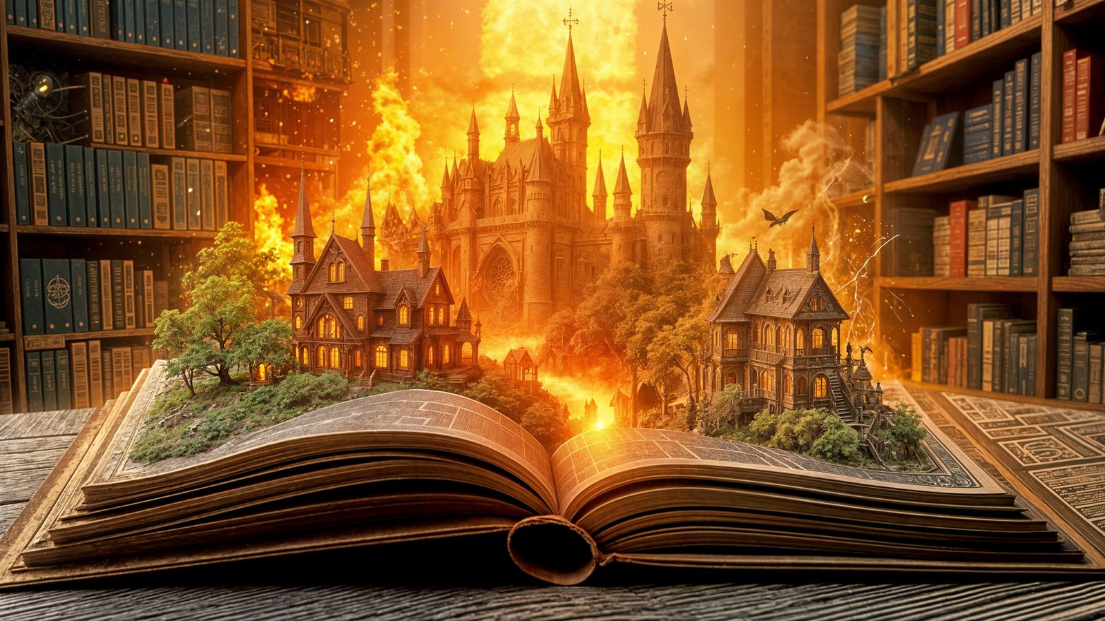 Magical Wizard School Unfolds From Ancient Book