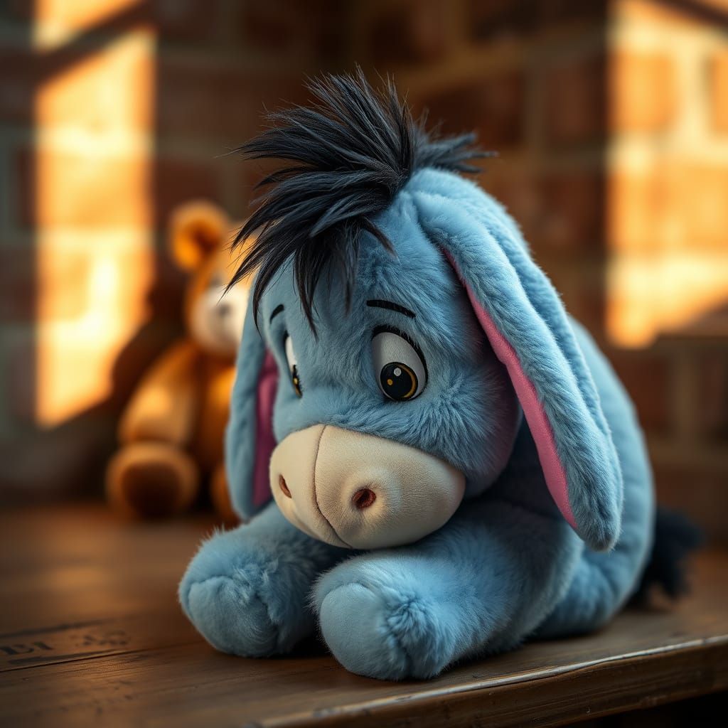 Whimsical Eeyore Plush Toy in Soft Pastel Hues