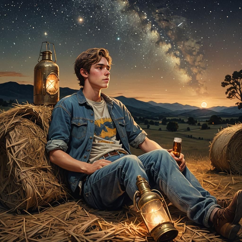 Boy Under Stars: Digital Matte Painting