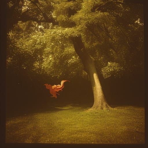 Gentle Dragon Hiding, Rembrandt Lighting, Kodak Ektar