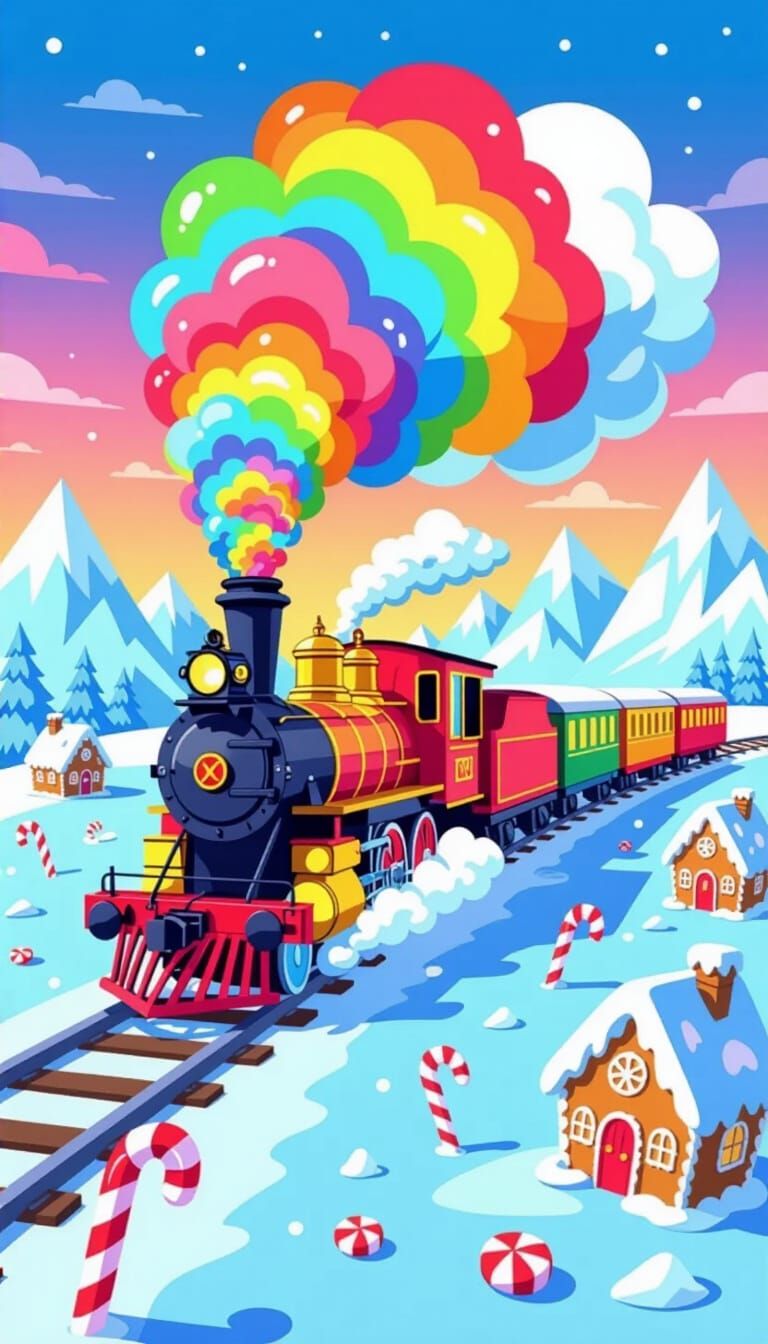 Whimsical Candy Train Heads to North Pole
