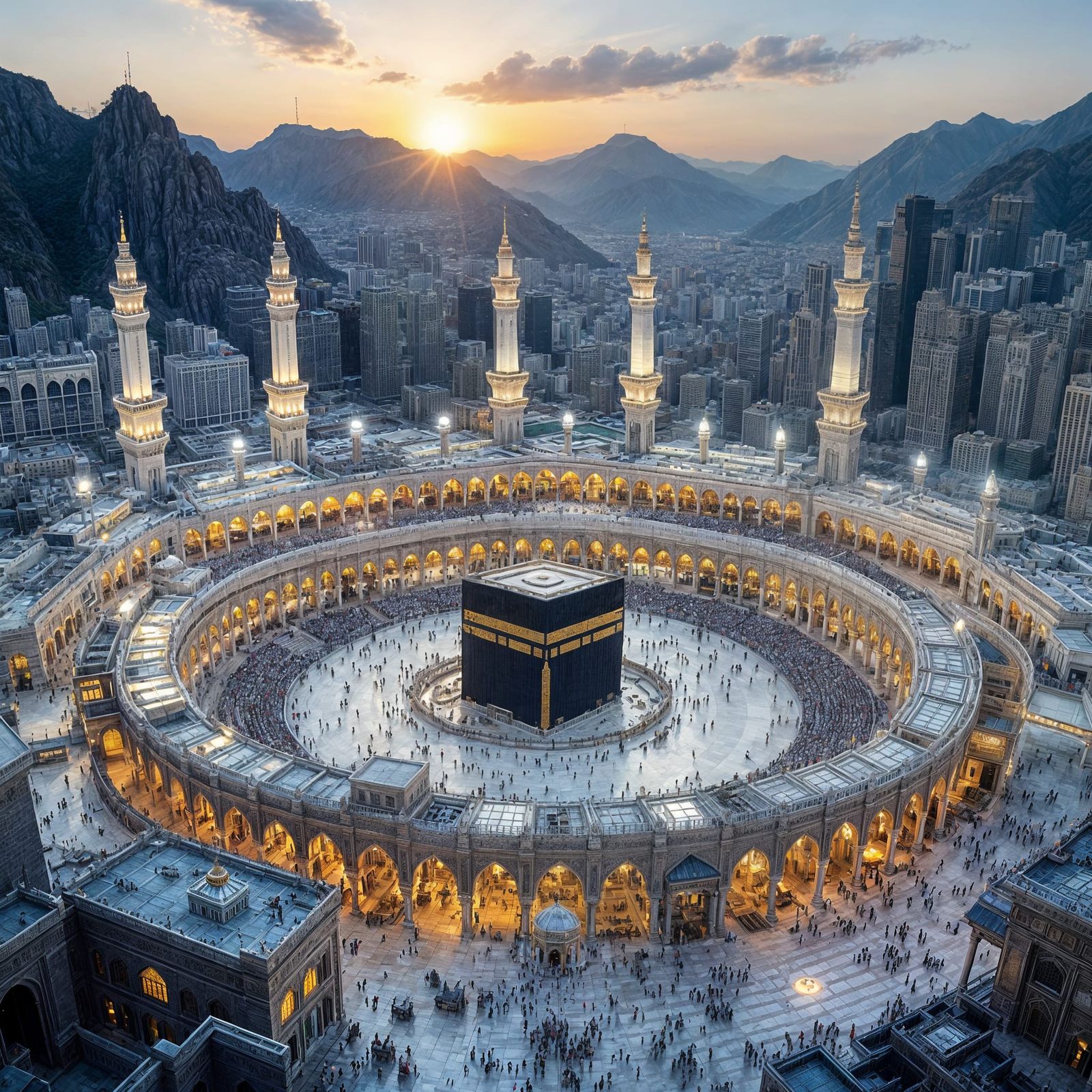 Makkah Kaaba View from Helicopter