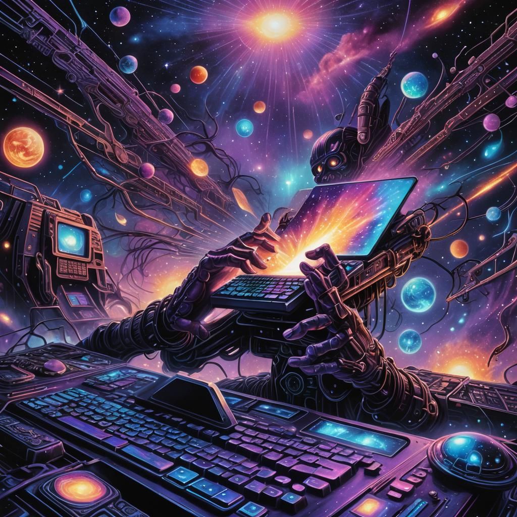 Surreal Psychedelic Email in Space