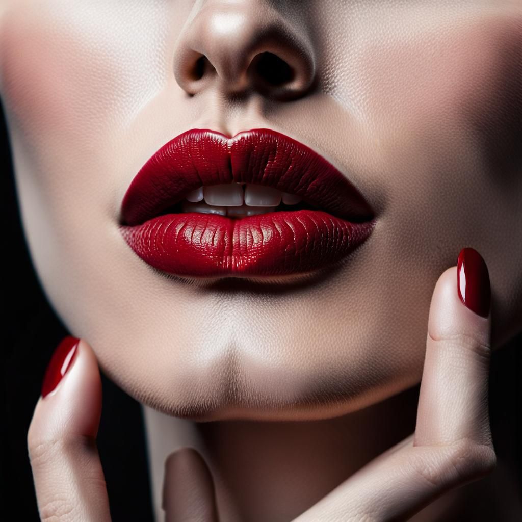 ruby-red lips