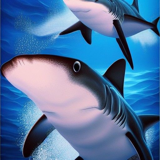 Realistic Sharks in the Ocean