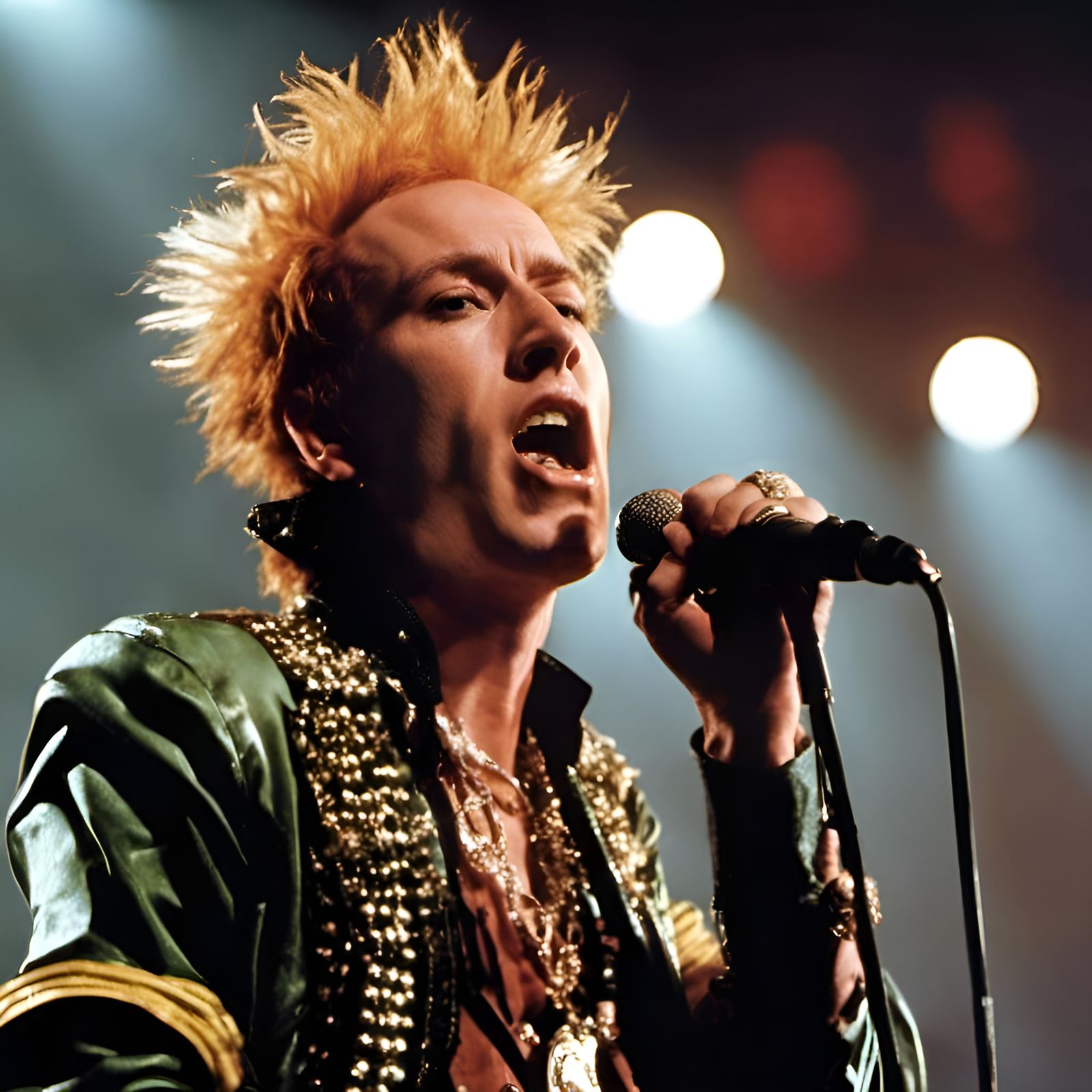Johnny Rotten Live Performance, 1977 Photography