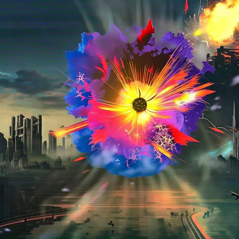 City Destroyed by Giant Flower Explosion