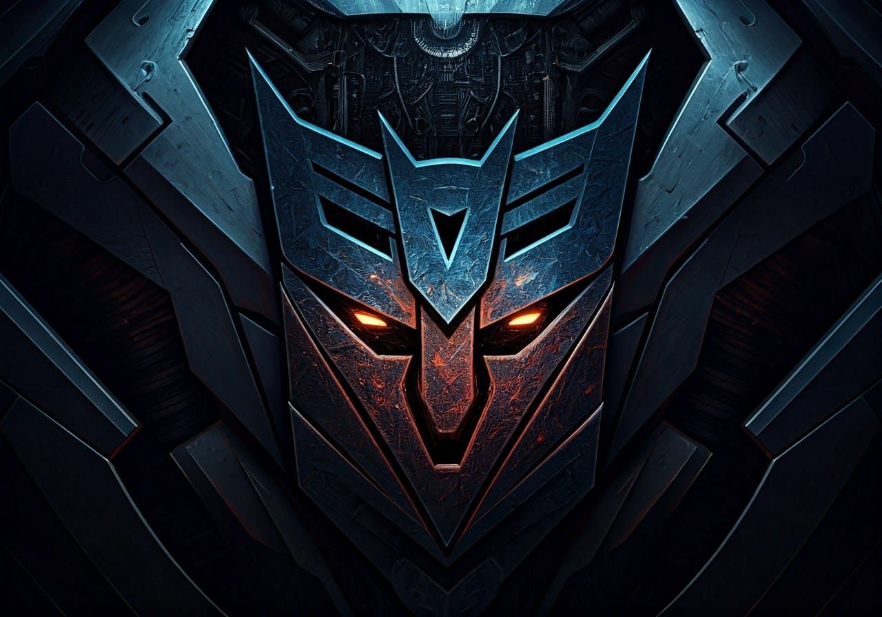 A spectacular Transformers-themed shield, featuring the iconic Autobot or Decepticon logo at its center. The shield has ...