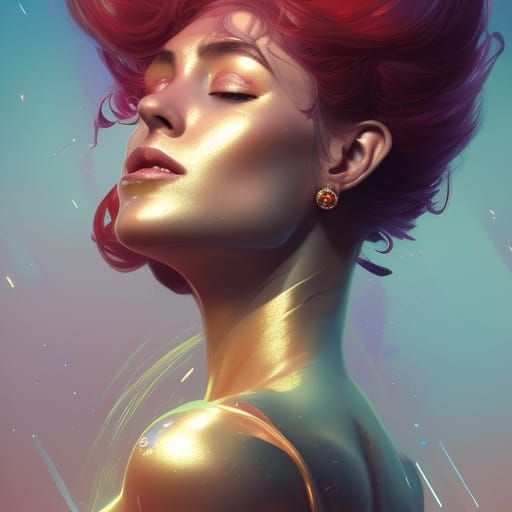 Space Queen Portrait in Hyperdetailed Digital Art Style