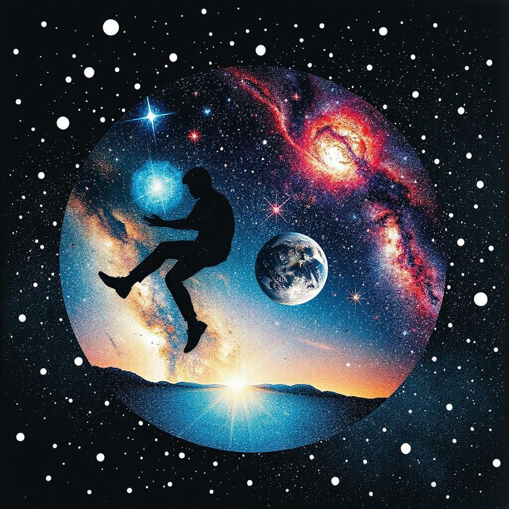 Polka Dot Double Exposure: Stars and Galaxies