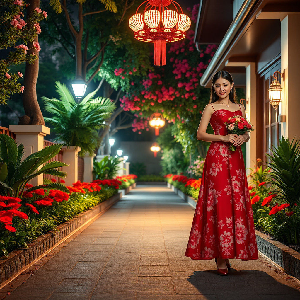 Elegant Couple Embrace Under Starlit Sky in Digital Art