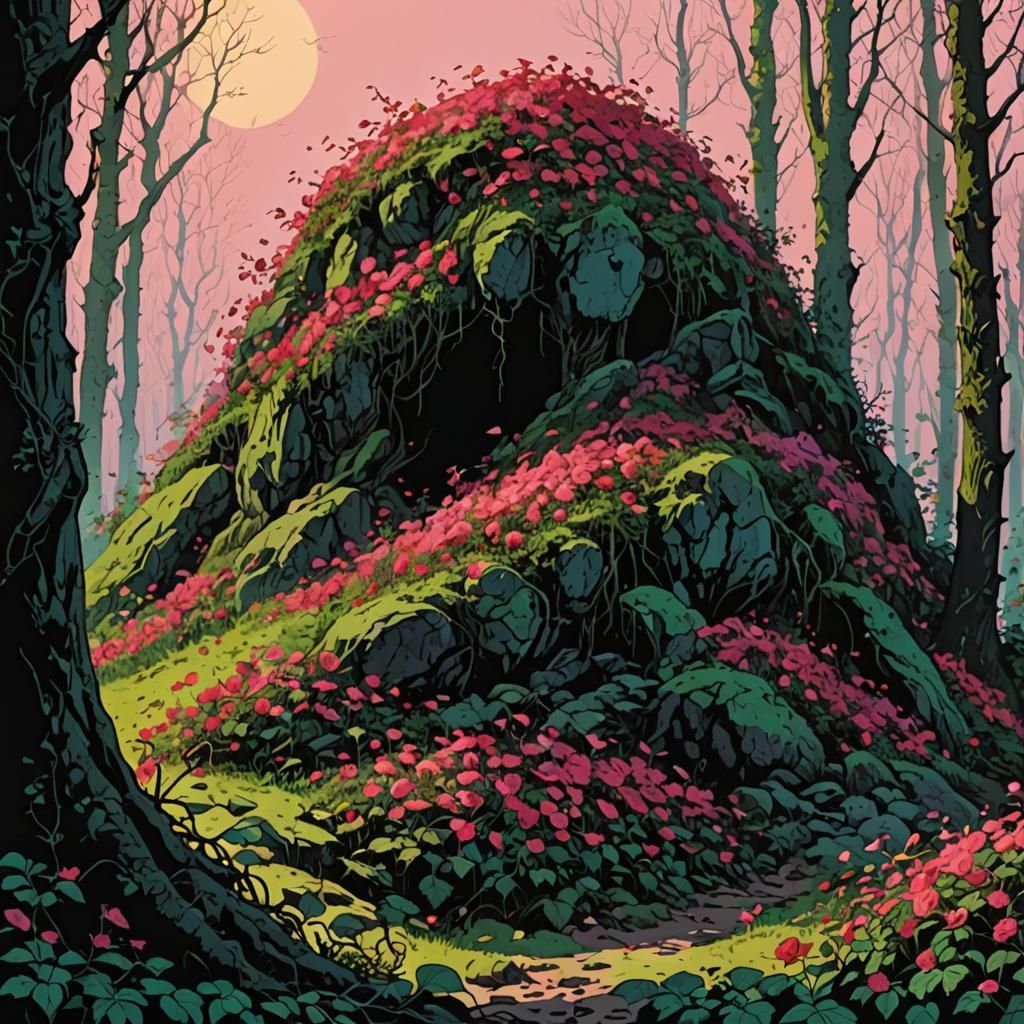 Rose Bramble Burial Mound in Fairytale Forest