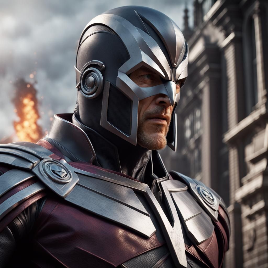 Hyperrealistic Metal Magneto Dark Fantasy Concept Art