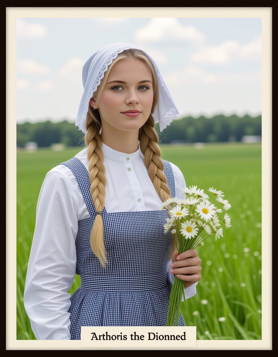 Amish Woman as Conqueror King: Hyperrealistic Art